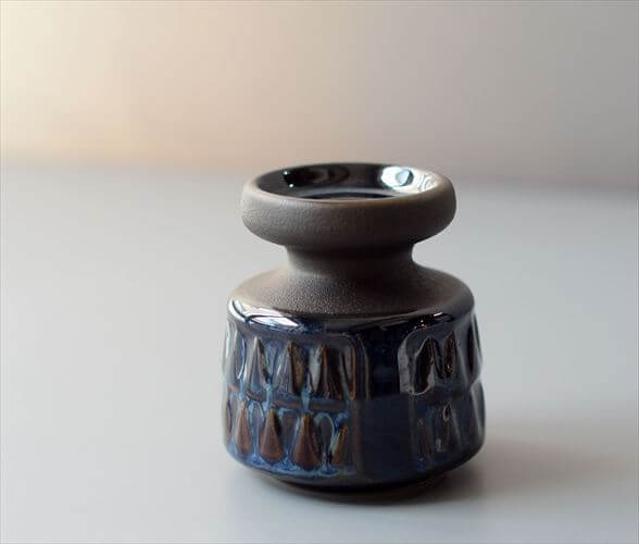 デンマーク製 SOHOLM 花瓶 Einar Johansen ネイビー 北欧 花器 スーホルム 一輪挿し キャンドルスタンド ホルダー ヴィンテージ