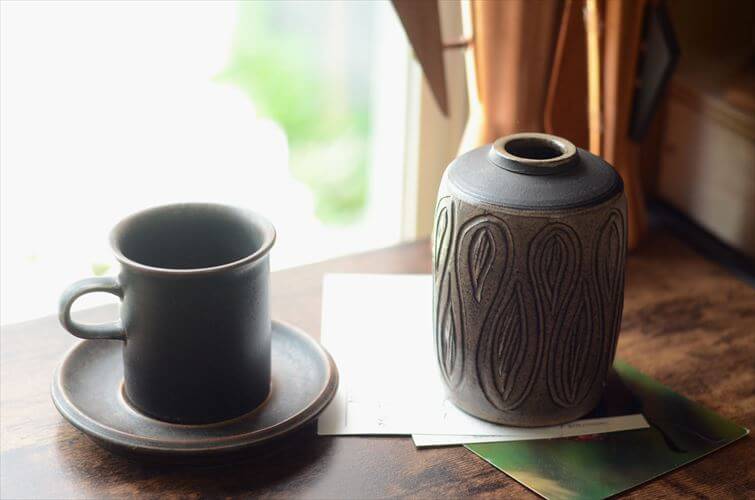 ドイツから ヴィンテージ 陶器の花瓶 Art pottery 花器 一輪挿し ミッドセンチュリー期 フラワーベース_260805