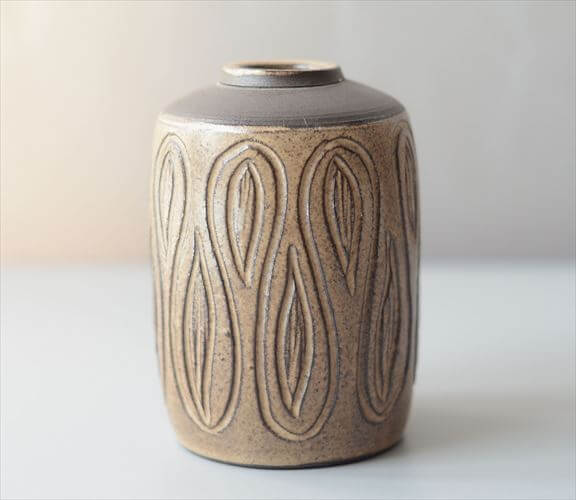 ドイツから ヴィンテージ 陶器の花瓶 Art pottery 花器 一輪挿し ミッドセンチュリー期 フラワーベース_260805