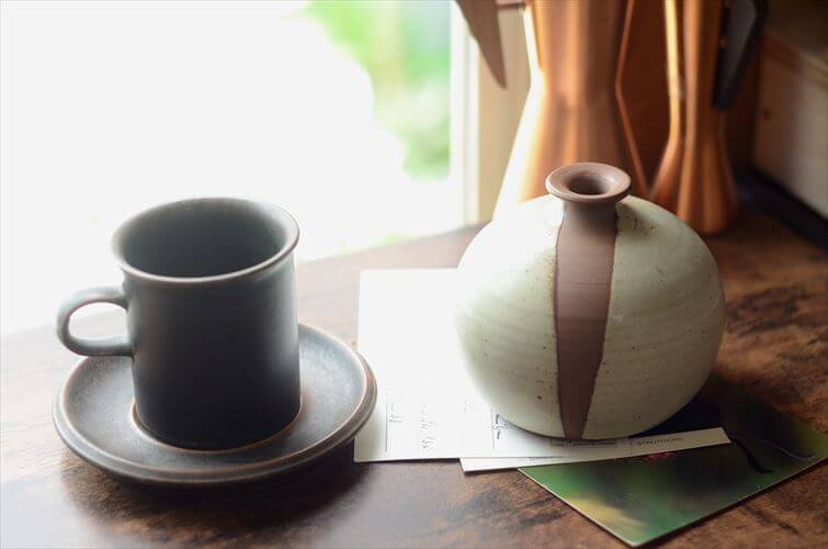 デンマーク製 TINGKERAMIK ヴィンテージ 陶器の花瓶 北欧 Art pottery FOLLE-DENMARK 花器 一輪挿し フラワーベース_260805