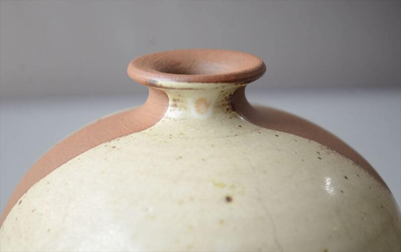 デンマーク製 TINGKERAMIK ヴィンテージ 陶器の花瓶 北欧 Art pottery FOLLE-DENMARK 花器 一輪挿し フラワーベース_260805