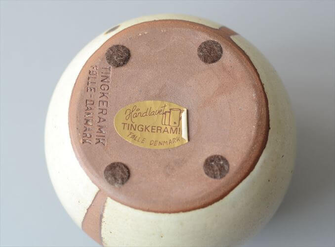 デンマーク製 TINGKERAMIK ヴィンテージ 陶器の花瓶 北欧 Art pottery FOLLE-DENMARK 花器 一輪挿し フラワーベース_260805