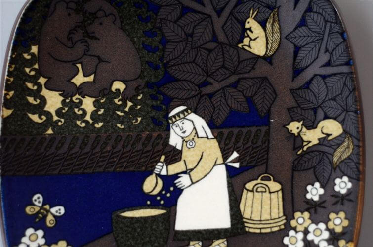 ARABIA アラビア Kalevala 1986年 イヤープレート Raija Uosikkinen カレワラ フィンランド 絵皿 陶板 北欧 ヴィンテージ