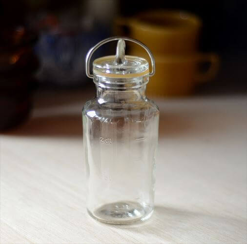 フィンランド製 Riihimaen Lasi ガラスジャー 1/4L 保存瓶 リーヒマエンラシ Ole Palsby クリア 北欧 アンティーク ヴィンテージ_261001