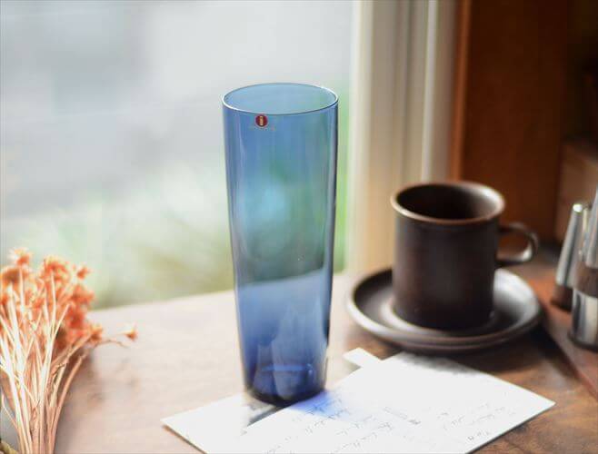 フィンランド製 iittala i-lineシリーズ ガラス タンブラー vase フラワーベース イッタラ 2204 Timo Sarpaneva 北欧 ヴィンテージ_261014