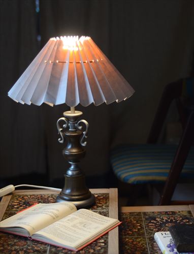 ドイツ製 Kaiser Leuchten ピューターｘウッド デスクランプ シェード付き ヴィンテージ 照明 テーブルライト アンティーク