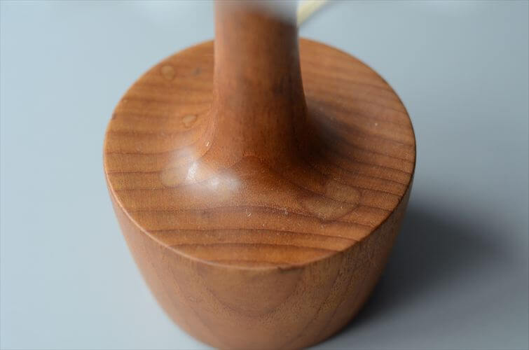 デンマークから チークと思われる デスクランプ シェード付き ストーンウェア 北欧 照明 テーブル ライト アンティーク