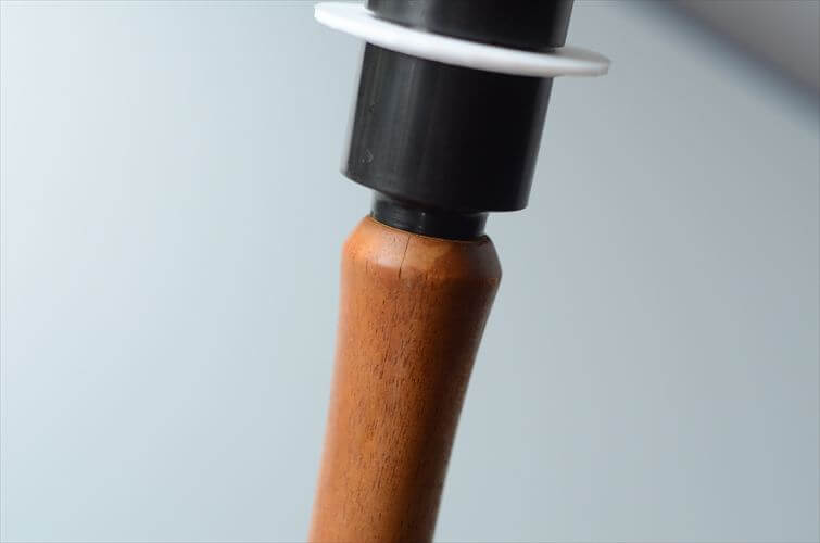 デンマークから チークと思われる デスクランプ シェード付き ストーンウェア 北欧 照明 テーブル ライト アンティーク