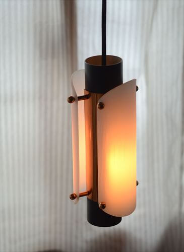 1960年代 デンマーク製 コパーｘブラックスチール ペンダントライト 北欧 ヴィンテージ 照明 天井 ランプ アンティーク