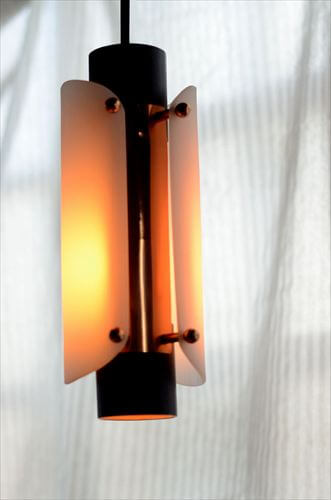 1960年代 デンマーク製 コパーｘブラックスチール ペンダントライト 北欧 ヴィンテージ 照明 天井 ランプ アンティーク