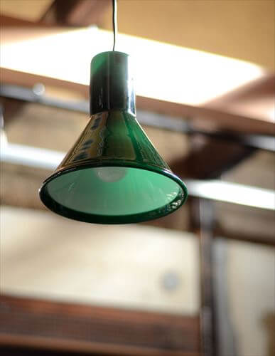 デンマーク製 Holmegaard P&T Pendel ペンダントライト グリーンガラス ホルムガード 北欧 ランプ 照明 ヴィンテージ