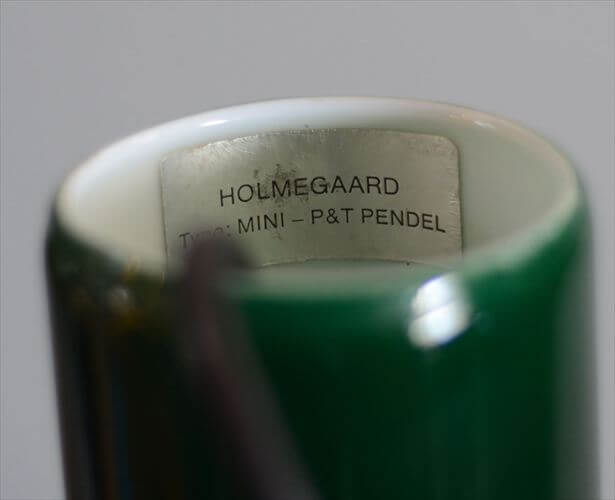デンマーク製 Holmegaard P&T Pendel ペンダントライト グリーンガラス ホルムガード 北欧 ランプ 照明 ヴィンテージ