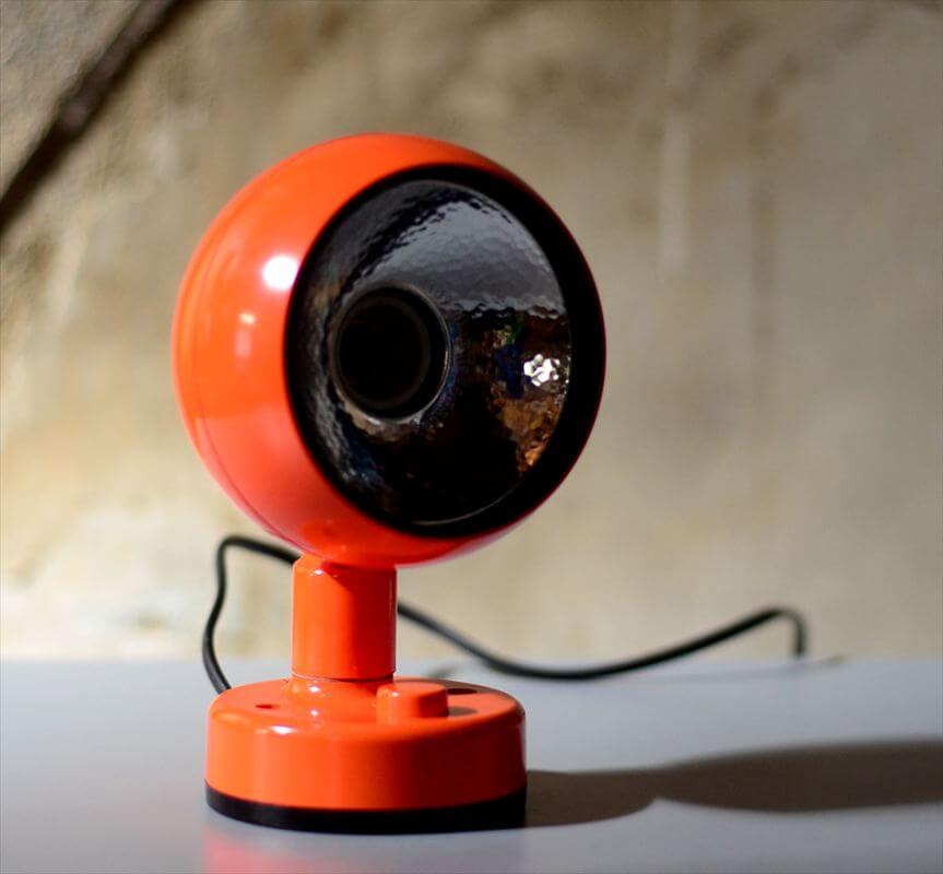 訳あり ドイツから ヴィンテージ かわいいオレンジ色のボールヘッド デスクランプ ミッドセンチュリー 照明 テーブルライト アンティーク