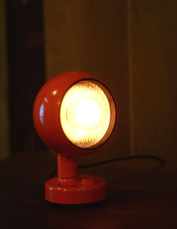 訳あり ドイツから ヴィンテージ かわいいオレンジ色のボールヘッド デスクランプ ミッドセンチュリー 照明 テーブルライト アンティーク