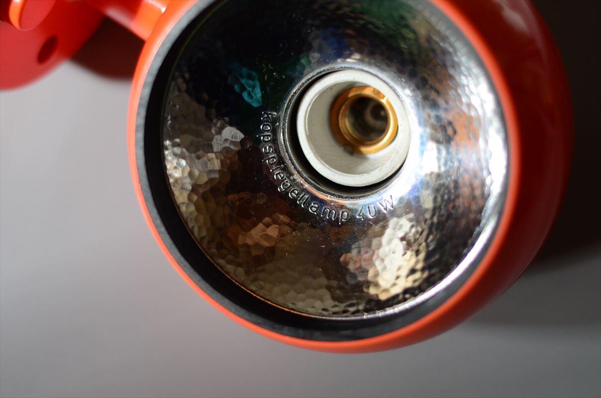 訳あり ドイツから ヴィンテージ かわいいオレンジ色のボールヘッド デスクランプ ミッドセンチュリー 照明 テーブルライト アンティーク