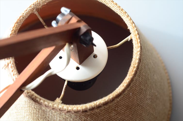 デンマークから チーク シザーランプ シェード付き 壁付け 壁掛け ウォールライト 北欧照明 ヴィンテージ アンティーク