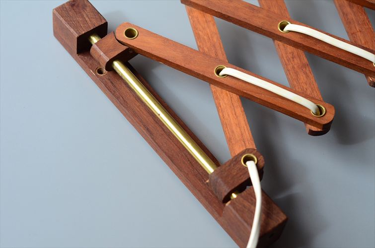 デンマークから チーク シザーランプ シェード付き 壁付け 壁掛け ウォールライト 北欧照明 ヴィンテージ アンティーク