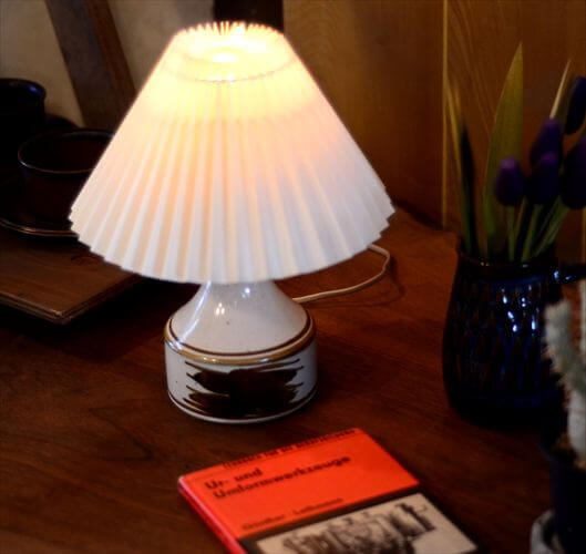 デンマーク製 Hanne stentoj デスクランプ シェード付き 北欧 照明 テーブル ライト ストーンウェア アンティーク ヴィンテージ