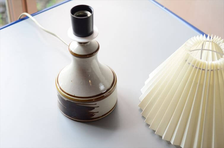 デンマーク製 Hanne stentoj デスクランプ シェード付き 北欧 照明 テーブル ライト ストーンウェア アンティーク ヴィンテージ