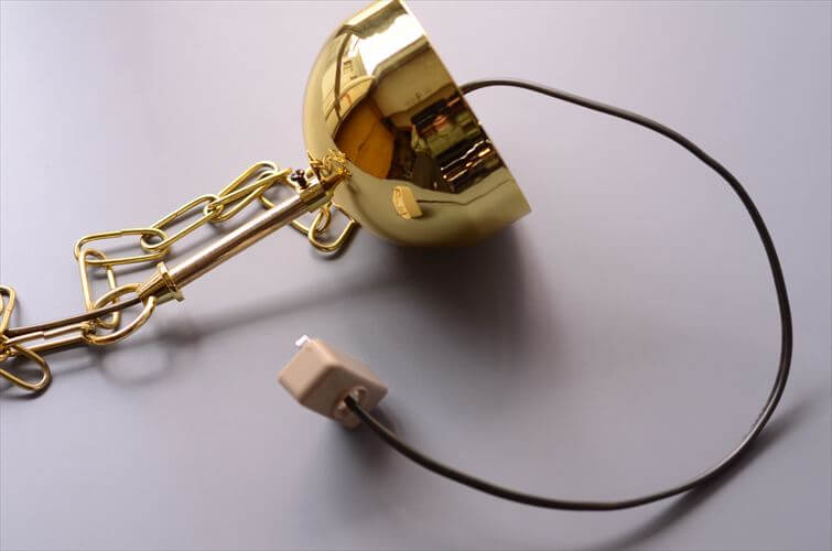 スウェーデン製 BELID スモークガラスｘ真鍮 ペンダントランプ 大傘 43cm Jan Eskil Eskilson 北欧 照明 ヴィンテージ