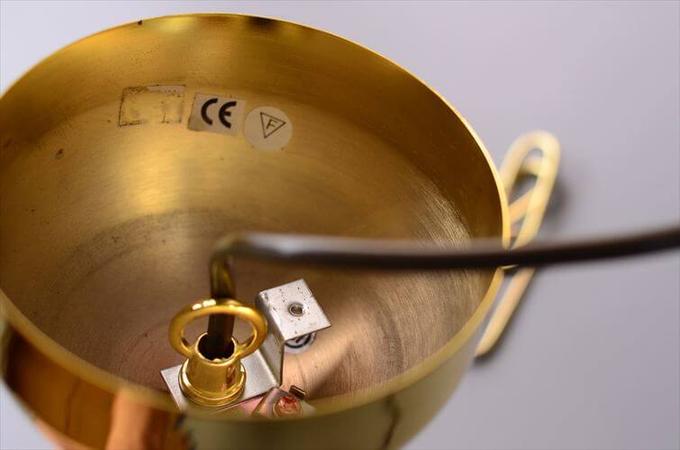 スウェーデン製 BELID スモークガラスｘ真鍮 ペンダントランプ 大傘 43cm Jan Eskil Eskilson 北欧 照明 ヴィンテージ