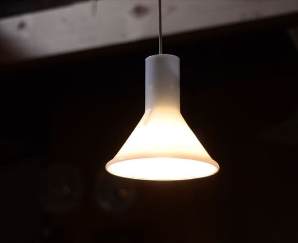 デンマーク製 Holmegaard P&T Pendel ペンダントライト ホワイトガラス 北欧 ランプ 照明 ヴィンテージ ホルムガード アンティーク