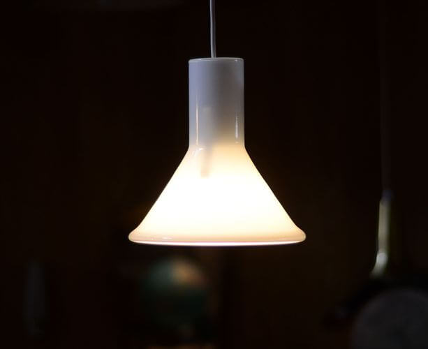 デンマーク製 Holmegaard P&T Pendel ペンダントライト ホワイトガラス 北欧 ランプ 照明 ヴィンテージ ホルムガード アンティーク