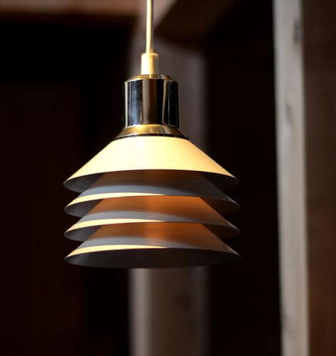 デンマーク製 Design Light SIAM 4レイヤー ペンダントライト パープルピンク 北欧 ヴィンテージ 天井照明 ランプ