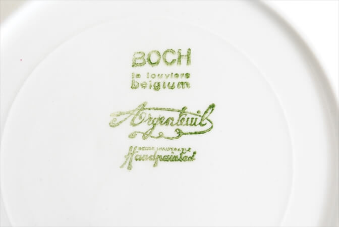 ベルギー製 BOCH ボッホ Argenteuil 20cm ディーププレート アルジャントゥイユ 深皿 磁器 陶器 アンティーク