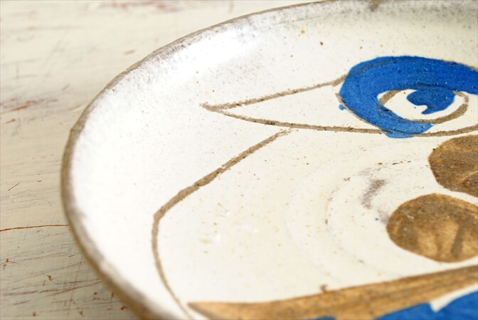 デンマークのブロカントから 鳥の絵付けの陶器プレート ストーンウェア 北欧食器 北欧雑貨 ヴィンテージ アンティーク