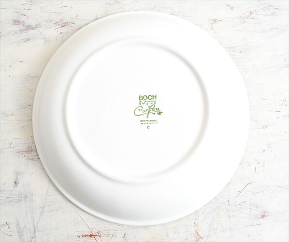 ベルギー製 BOCH ボッホ Corfou コルフ スーププレート 21cm スープ皿 磁器 陶器 アンティーク ヴィンテージ