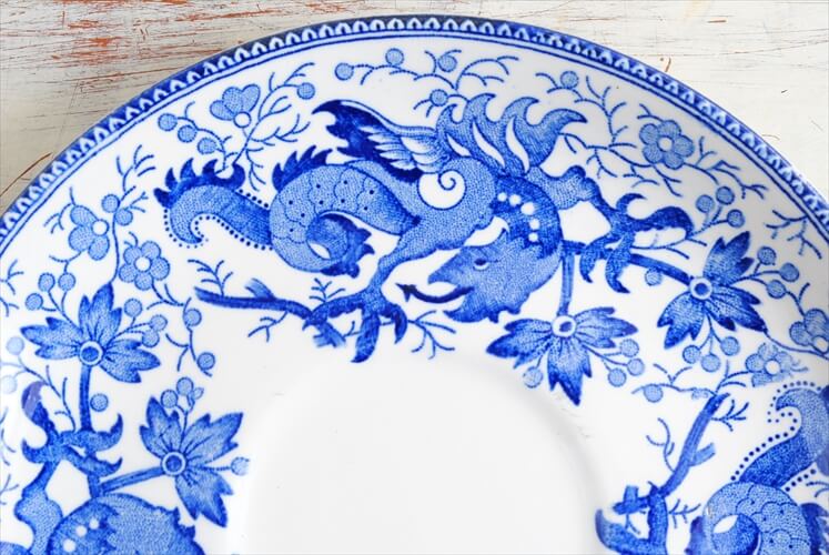 1920-30年代 BOCH ボッホ DRAGON コーヒーカップ&ソーサー ドラゴン 磁器 アンティーク食器