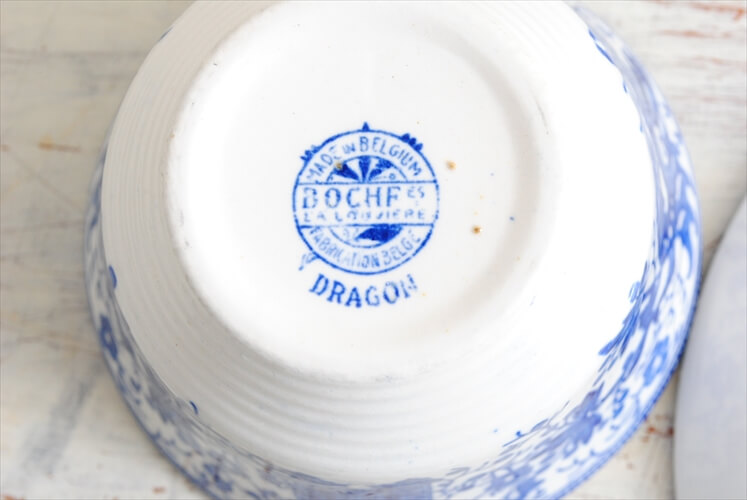 1920-30年代 BOCH ボッホ DRAGON コーヒーカップ&ソーサー ドラゴン 磁器 アンティーク食器