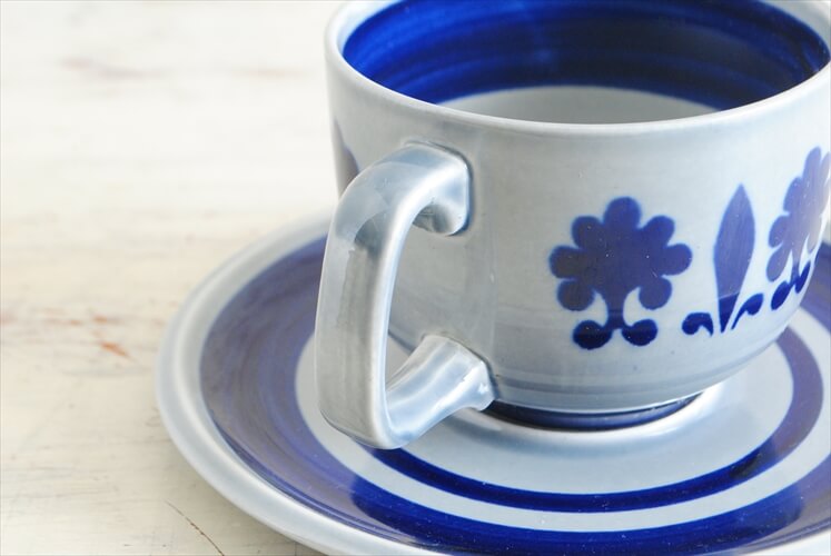 ベルギー製 BOCH ボッホ BALTIC コーヒーカップ&ソーサー バルティック 磁器 陶器 アンティーク 食器
