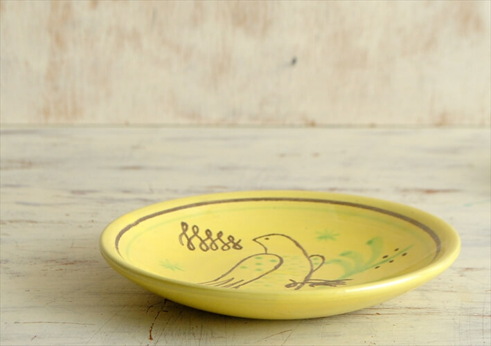 スウェーデン Nittsjo かわいい鳥の絵付けのプレート 13cm 北欧食器 お皿 磁器 北欧 ヴィンテージ アンティーク