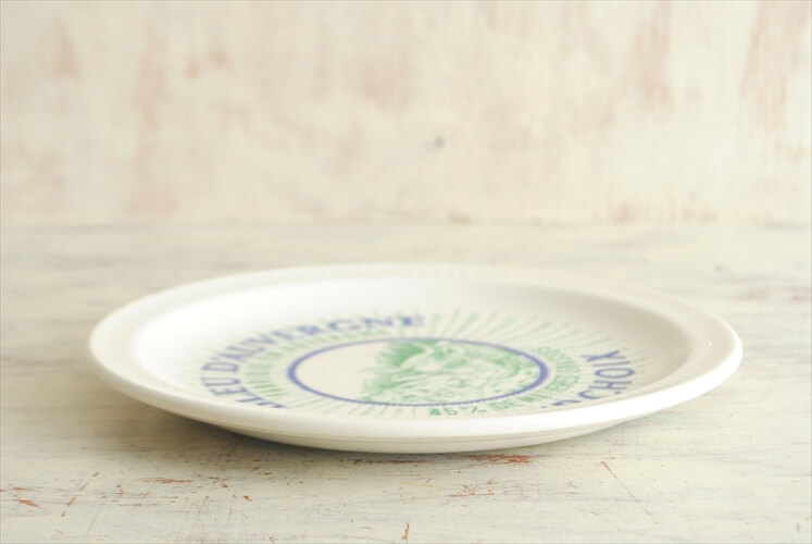 フランス製 ローカルのチーズモチーフ 20cm プレート お皿 Faience de St amand 磁器 ヴィンテージ アンティーク