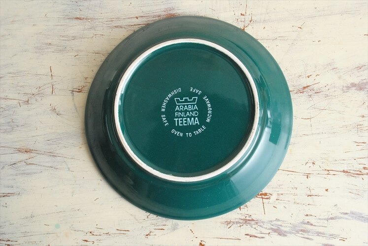 ARABIA アラビア Teema 14cm プレート グリーン ティーマ お皿 電子レンジ 食洗機対応 北欧 フィンランド アンティーク