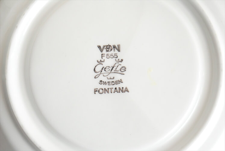 スウェーデン製 Gefle Fontana ティーカップ＆ソーサー ゲフレ フォンタナ Upsala Ekby 北欧食器 磁器 アンティーク