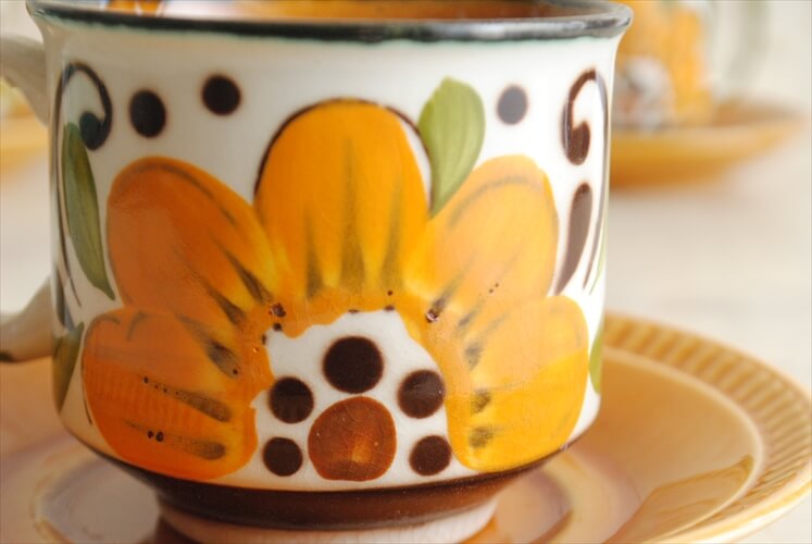 訳あり ベルギー製 BOCH ボッホ PARADISO コーヒーカップ&ソーサー パラディソ 磁器 陶器 アンティーク ヴィンテージ 食器