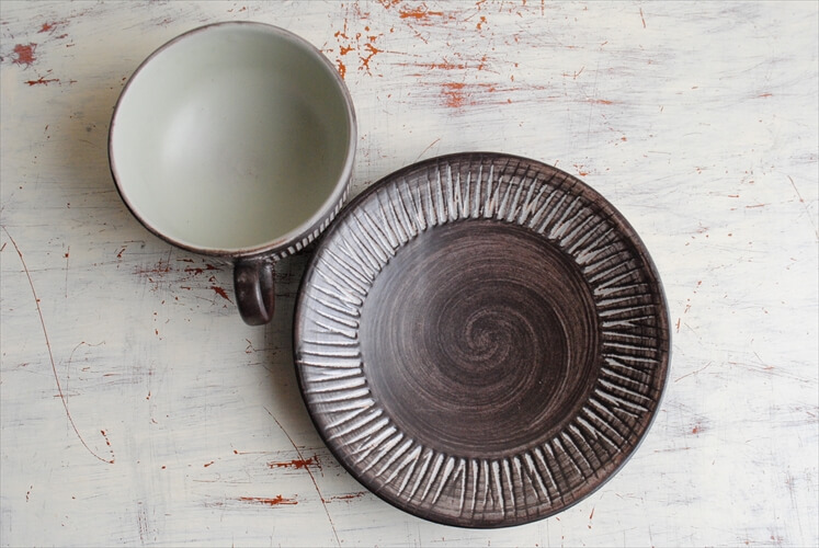 デンマーク製 BR Amazonas ティーカップ＆ソーサー 北欧食器 陶器 磁器 ヴィンテージ アンティーク