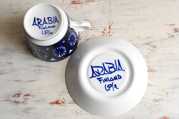 ARABIA アラビア Fiesta 大きなカップ＆ソーサー 北欧食器 フィエスタ マグカップ フィンランド 北欧 ヴィンテージ アンティーク