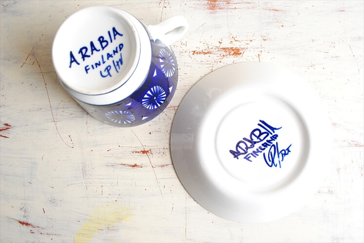 ARABIA アラビア Fiesta 大きなカップ＆ソーサー フィエスタ 北欧食器 フィエスタ マグカップ フィンランド 北欧 ヴィンテージ アンティーク_230913
