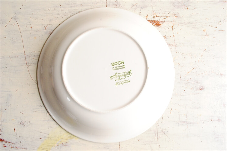 訳あり ベルギー製 BOCH ボッホ Argenteuil 20cm スーププレート 深皿 ディーププレート ヴィンテージ 食器 アンティーク_231122