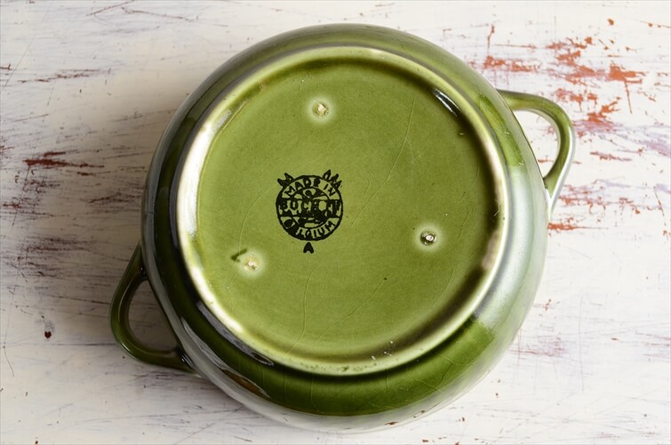 ベルギー製 BOCH ボッホ Trianon Olive Green スープカップ トリアノン 磁器 アンティーク ヴィンテージ_240220