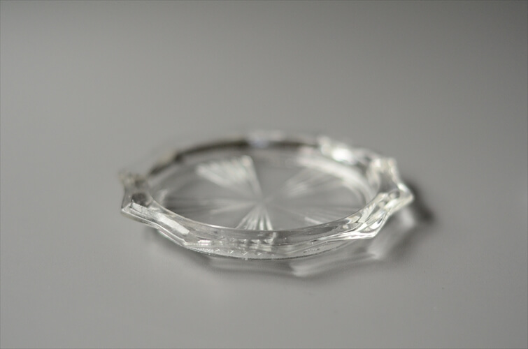 フランスより ガラスのコースター 5枚セット プレート 小皿 ヴィンテージ アンティーク 蚤の市 _240325
