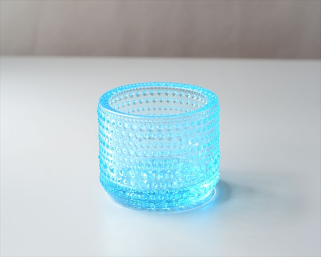 iittala Kastehelmi イッタラ カステヘルミ きれいなブルー ガラスのキャンドルホルダー 小物入れ 北欧 北欧雑貨_240604