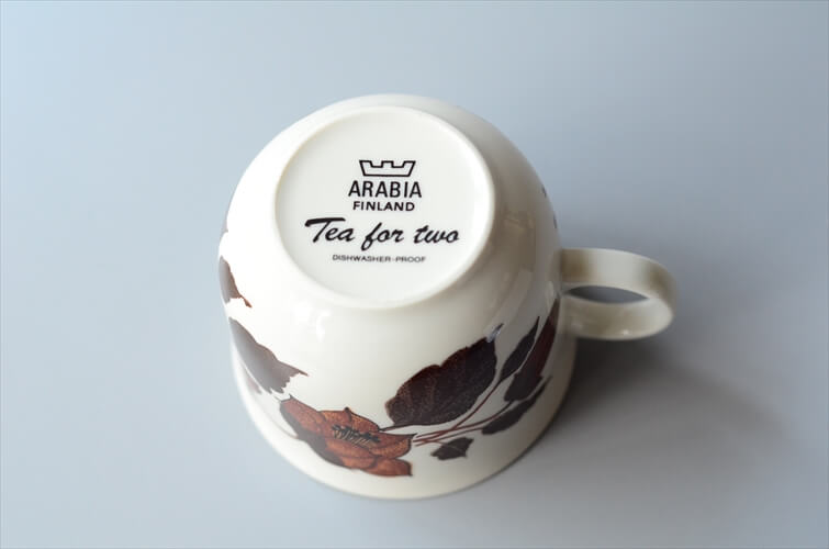 ARABIA アラビア Tea for two ティーフォートゥー ティーカップ 北欧食器 フィンランド 陶器 北欧 ヴィンテージ アンティーク_240605