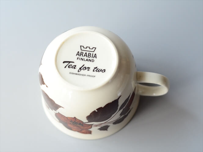 ARABIA アラビア Tea for two ティーフォートゥー ティーカップ 北欧食器 フィンランド 陶器 北欧 ヴィンテージ アンティーク_240605