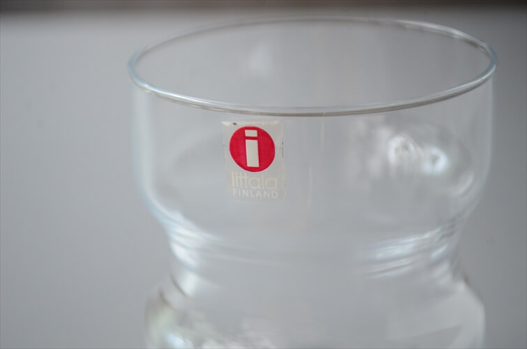 iittala イッタラ Tsaikka ツァイッカ グラスカップ クリア×ゴールドホルダー ラベル付き ガラス 北欧 ヴィンテージ_240612