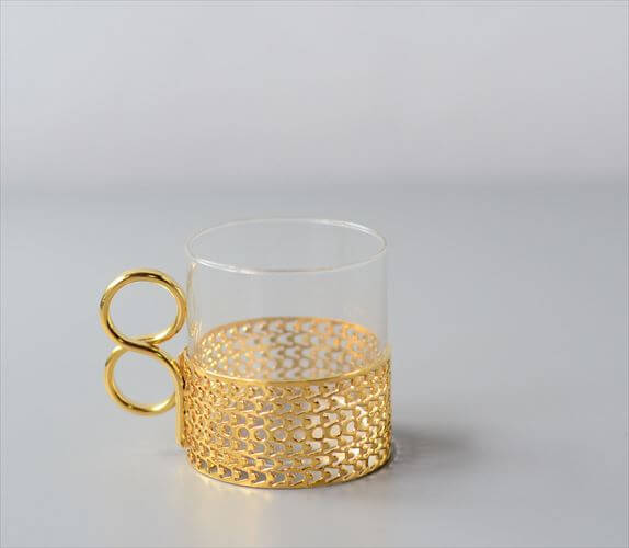 iittala イッタラ Tsaikka ツァイッカ 24Karaatti エスプレッソカップ クリア×ゴールドホルダー ガラス 北欧 ヴィンテージ